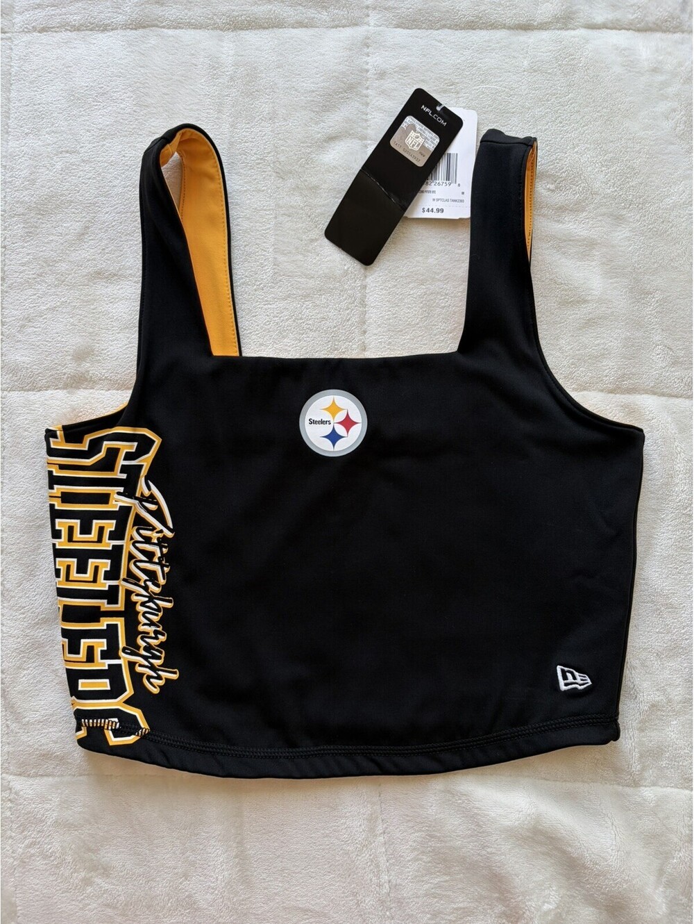 Women’s NFL Team Apparel Pittsburgh Steelers Reversible Crop Tank Top Size M NWT